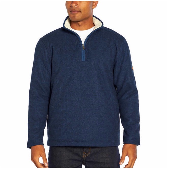 Orvis Sweaters Orvis Mens Fleece Lined Quarter Zip Pullover Navy